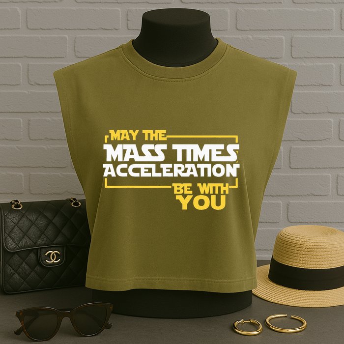 May Mass Times Acceleration Be With You Science Garment-Dyed Women's Muscle Tee
