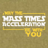May Mass Times Acceleration Be With You Science Garment-Dyed Women's Muscle Tee