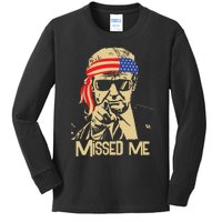 Missed Me Trump President 2024 Kids Long Sleeve Shirt