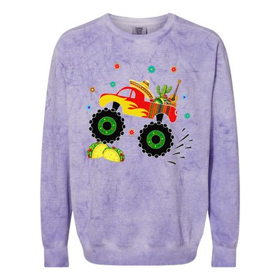 Mexican Monster Truck Taco Cinco De Mayo Party Colorblast Crewneck Sweatshirt