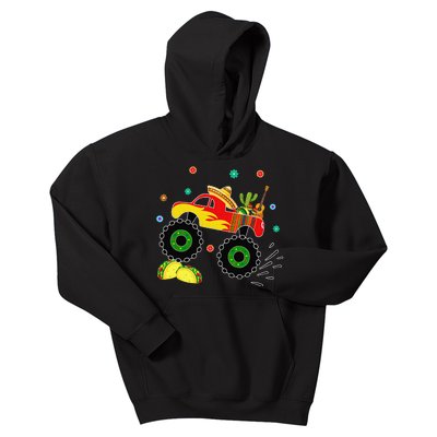 Mexican Monster Truck Taco Cinco De Mayo Party Kids Hoodie