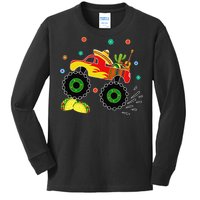 Mexican Monster Truck Taco Cinco De Mayo Party Kids Long Sleeve Shirt