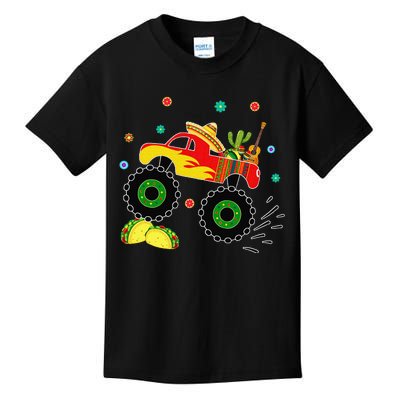 Mexican Monster Truck Taco Cinco De Mayo Party Kids T-Shirt