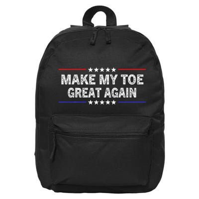 Make My Toe Great Again Funny Surgery Injury Recovery 16 in Basic Backpack