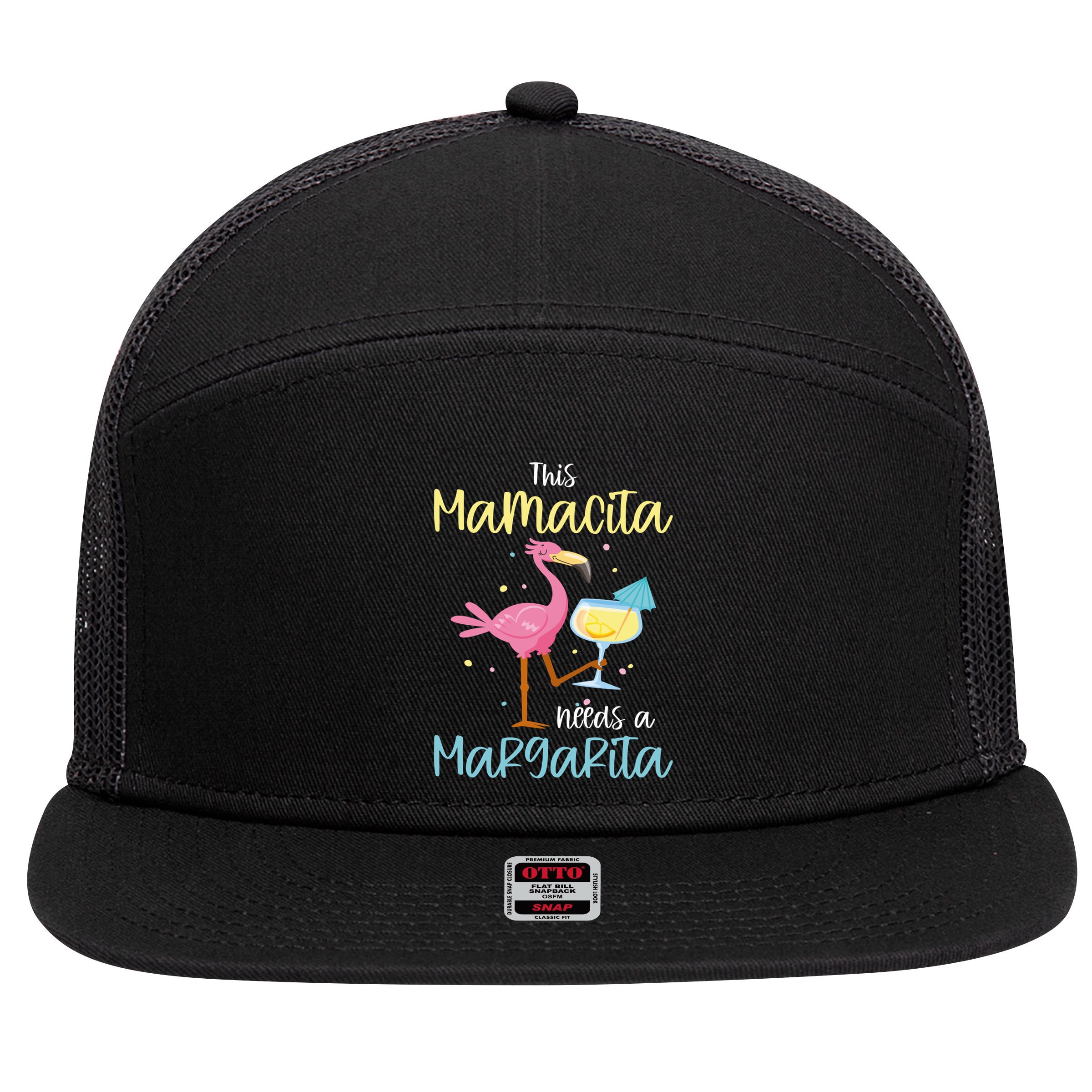 Mamacita Margarita This Mamacita Needs A Margarita Mamacita Cute Gift 7 Panel Mesh Trucker Snapback Hat