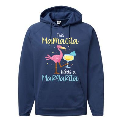 Mamacita Margarita This Mamacita Needs A Margarita Mamacita Cute Gift Performance Fleece Hoodie