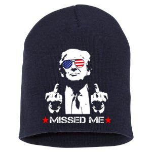 Miss Me Trump Shot Assassination Attempt 2024 Short Acrylic Beanie