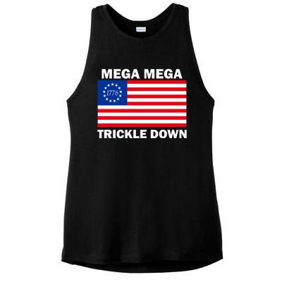 Mega Mega Trickle Down USA 1776 Flag Patriot Ladies PosiCharge Tri-Blend Wicking Tank