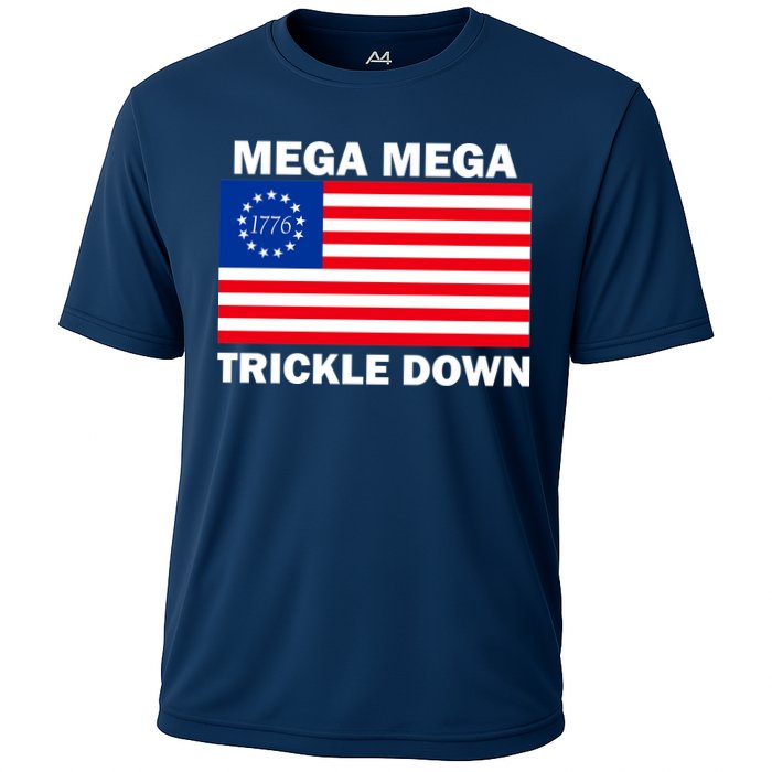 Mega Mega Trickle Down USA 1776 Flag Patriot Cooling Performance Crew T-Shirt