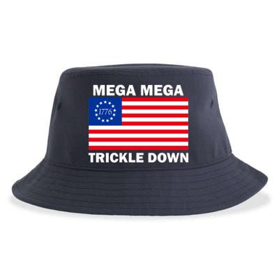 Mega Mega Trickle Down USA 1776 Flag Patriot Sustainable Bucket Hat