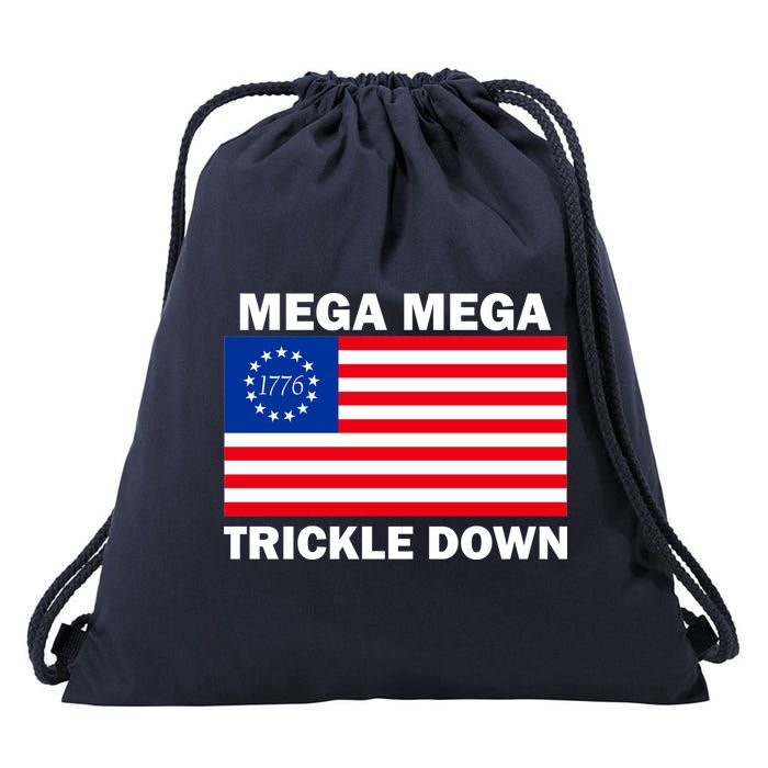 Mega Mega Trickle Down USA 1776 Flag Patriot Drawstring Bag