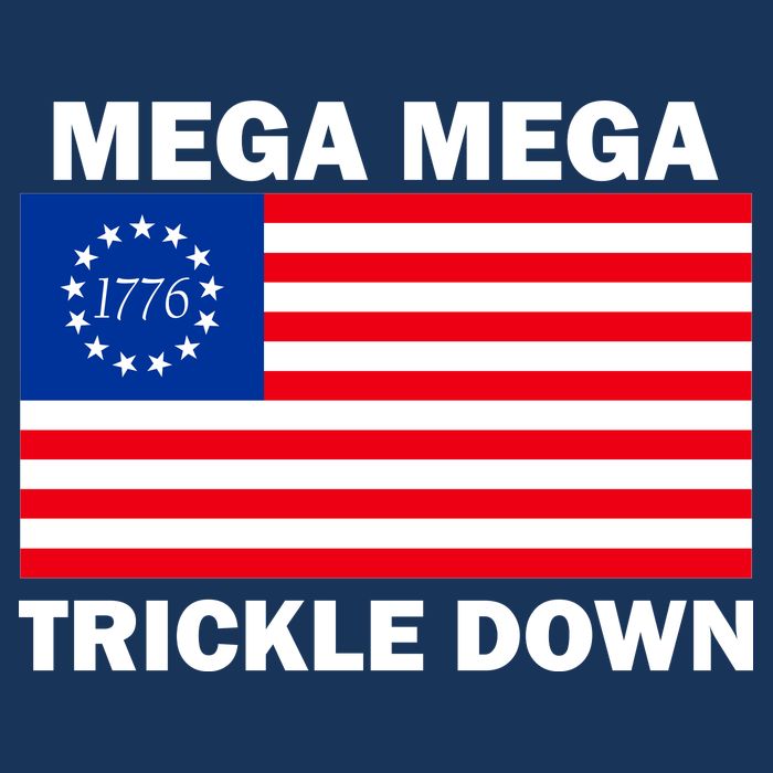 Mega Mega Trickle Down USA 1776 Flag Patriot Flatbill Hat