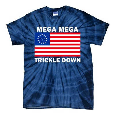 Mega Mega Trickle Down USA 1776 Flag Patriot Tie-Dye T-Shirt