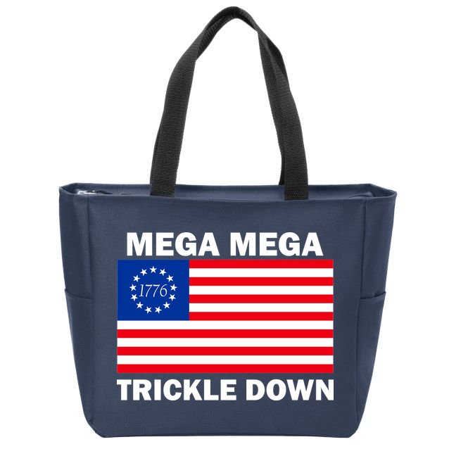 Mega Mega Trickle Down USA 1776 Flag Patriot Zip Tote Bag