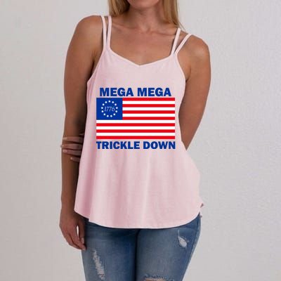 Mega Mega Trickle Down USA 1776 Flag Patriot Women's Strappy Tank