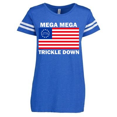 Mega Mega Trickle Down USA 1776 Flag Patriot Enza Ladies Jersey Football T-Shirt