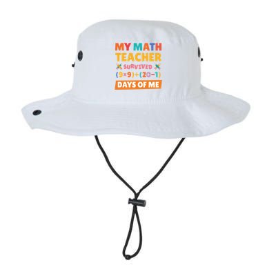 My Math Teacher Survived 100 Days Of Me Funny Teacher Cute Gift Legacy Cool Fit Booney Bucket Hat