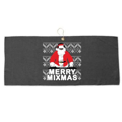 Merry Mixmas To The Dj Santa Father Christmas Funny Great Gift Large Microfiber Waffle Golf Towel