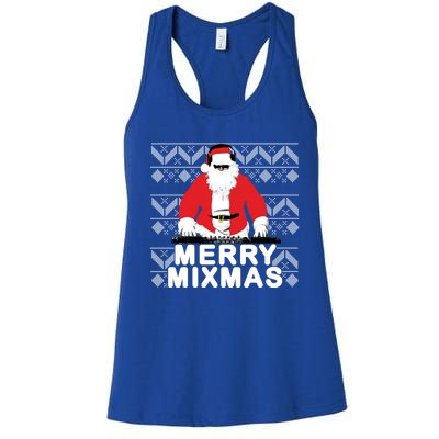 Merry Mixmas To The Dj Santa Father Christmas Funny Great Gift Women's Racerback Tank