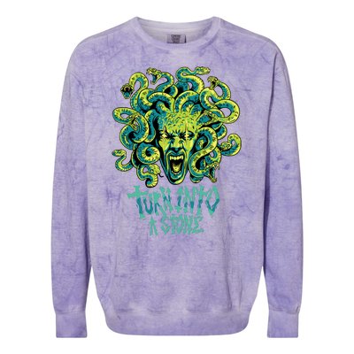 Medusa Monster Turn Into Stone Colorblast Crewneck Sweatshirt