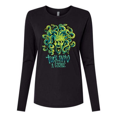 Medusa Monster Turn Into Stone Womens Cotton Relaxed Long Sleeve T-Shirt