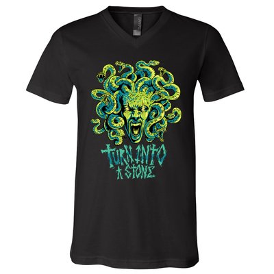 Medusa Monster Turn Into Stone V-Neck T-Shirt