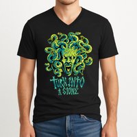 Medusa Monster Turn Into Stone V-Neck T-Shirt
