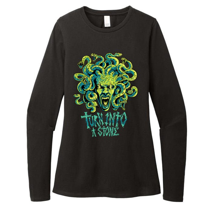 Medusa Monster Turn Into Stone Womens CVC Long Sleeve Shirt