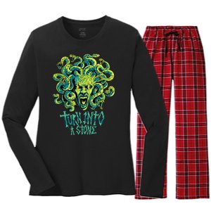 Medusa Monster Turn Into Stone Women's Long Sleeve Flannel Pajama Set 