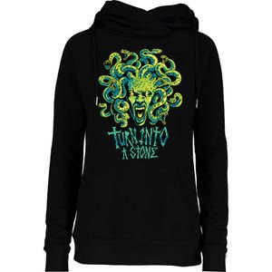 Medusa Monster Turn Into Stone Womens Funnel Neck Pullover Hood