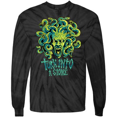 Medusa Monster Turn Into Stone Tie-Dye Long Sleeve Shirt