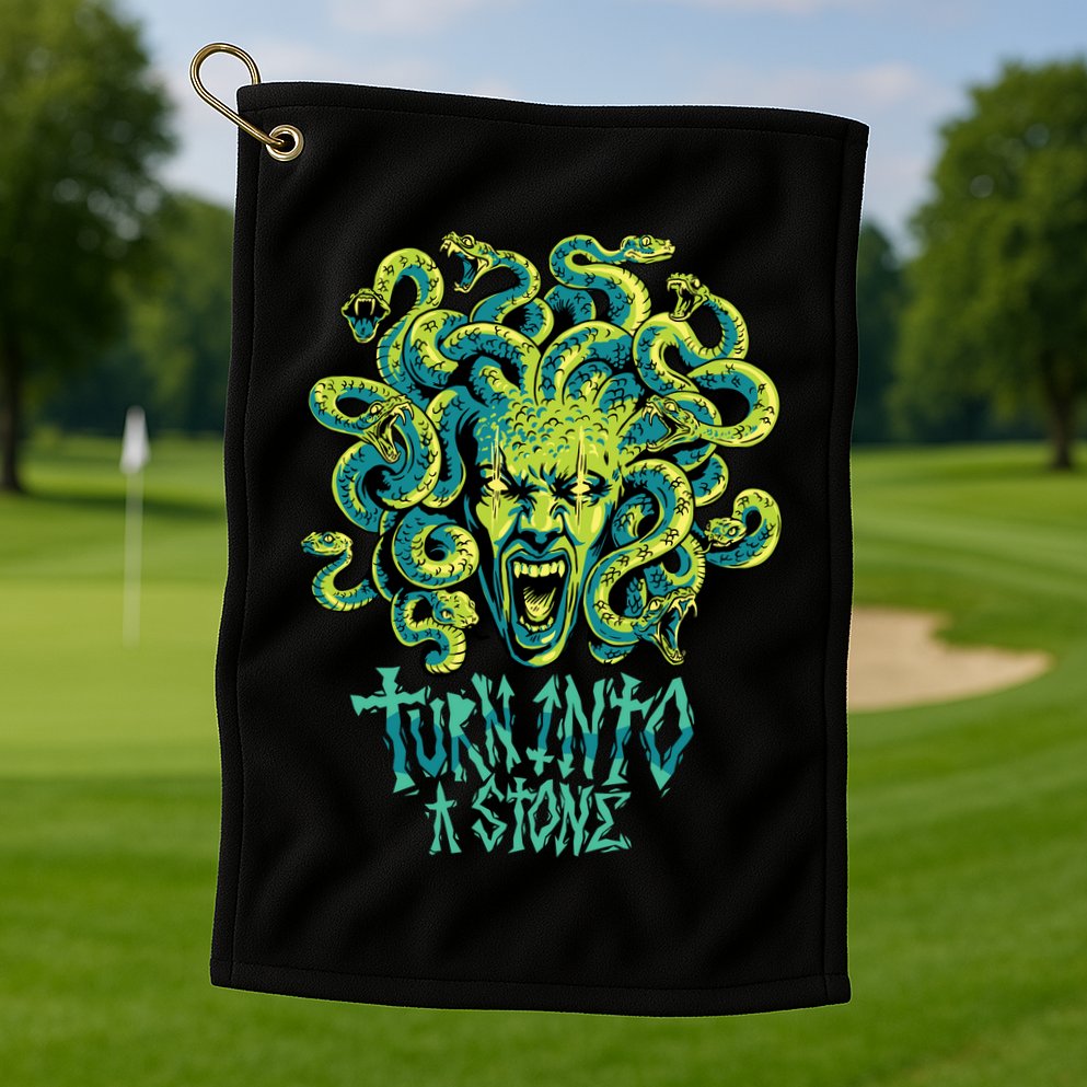 Medusa Monster Turn Into Stone Golf Towel