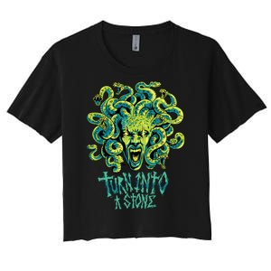 Medusa Monster Turn Into Stone Women's Crop Top Tee