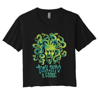 Medusa Monster Turn Into Stone Crop Top