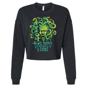 Medusa Monster Turn Into Stone Cropped Pullover Crew