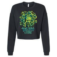 Medusa Monster Turn Into Stone Cropped Pullover Crew