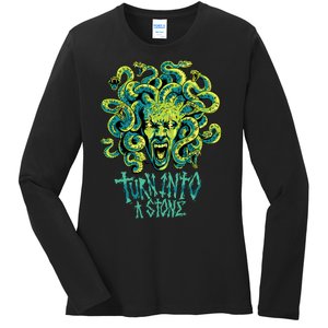 Medusa Monster Turn Into Stone Ladies Long Sleeve Shirt