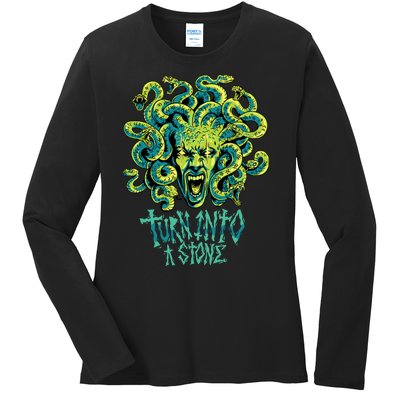 Medusa Monster Turn Into Stone Ladies Long Sleeve Shirt