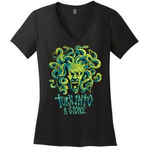 Medusa Monster Turn Into Stone Women's V-Neck T-Shirt