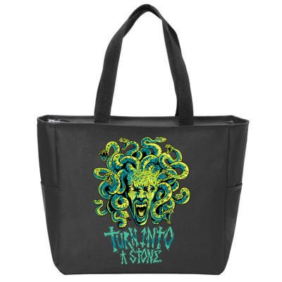 Medusa Monster Turn Into Stone Zip Tote Bag