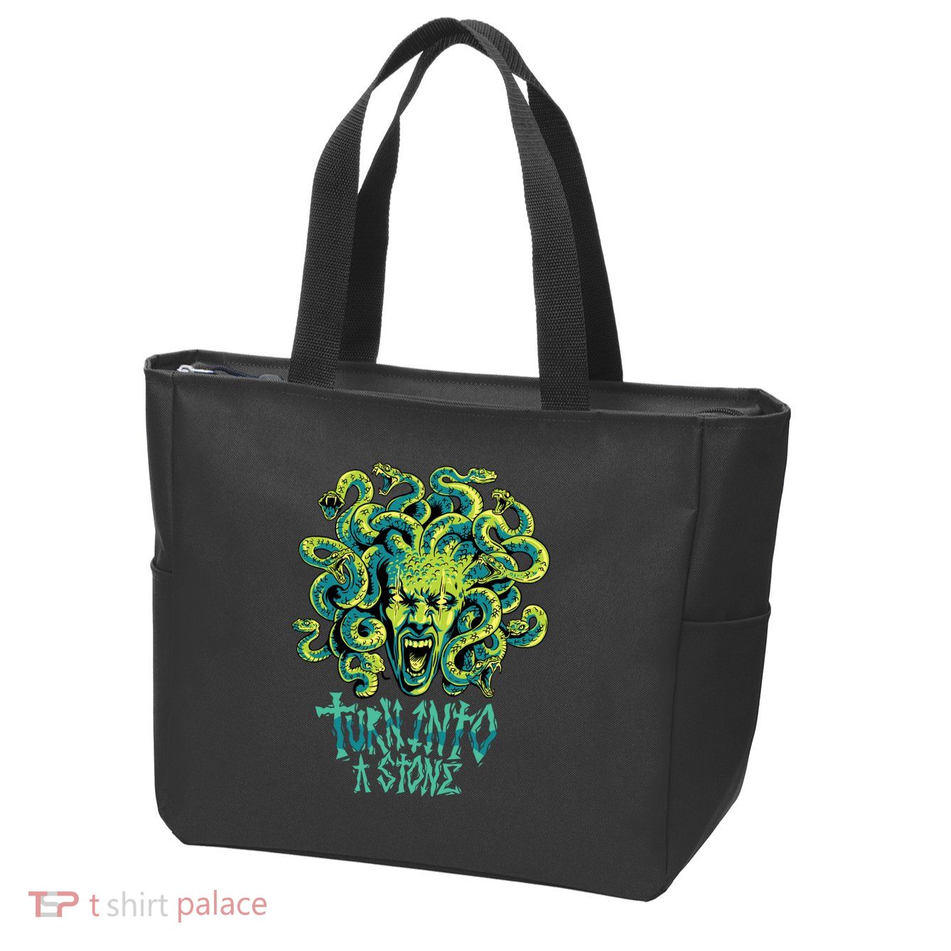 Medusa Monster Turn Into Stone Zip Tote Bag