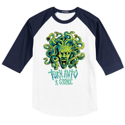 Medusa Monster Turn Into Stone Baseball Sleeve Shirt