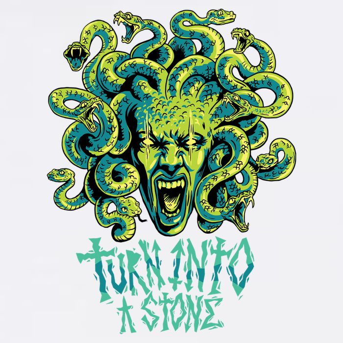 Medusa Monster Turn Into Stone Garment-Dyed Sweatshirt