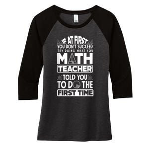 Mathematics Math Teacher Algebra Funny Women's Tri-Blend 3/4-Sleeve Raglan Shirt