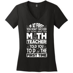 Mathematics Math Teacher Algebra Funny Women's V-Neck T-Shirt