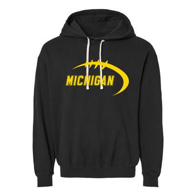 Michigan MI Throwback College Font Classic Garment-Dyed Fleece Hoodie