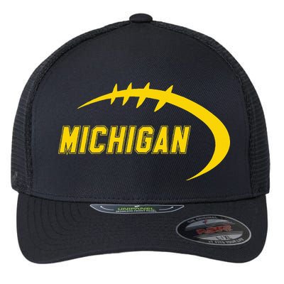 Michigan MI Throwback College Font Classic Flexfit Unipanel Trucker Cap