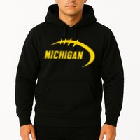 Michigan MI Throwback College Font Classic Hoodie