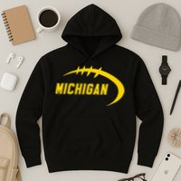 Michigan MI Throwback College Font Classic Hoodie