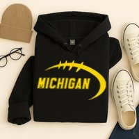 Michigan MI Throwback College Font Classic Hoodie
